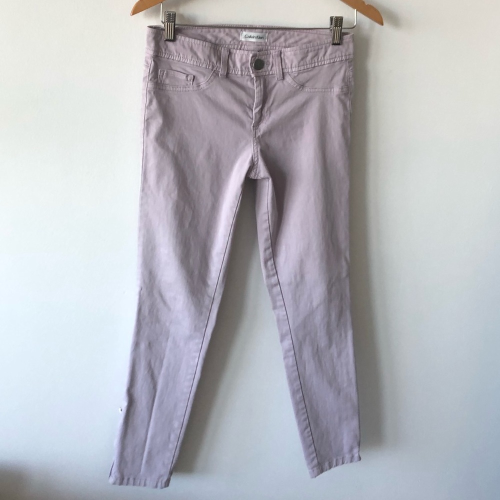 CK jeans light violet with ankle zipper (0 US)